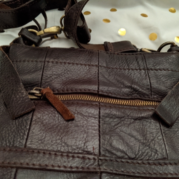 Dark Brown Hand Crafted Leather Cross Body - Picture 9 of 11